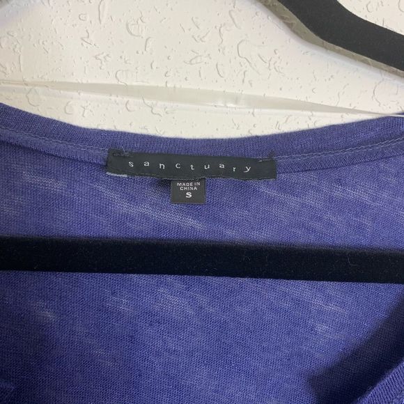 Sanctuary Linen blue Mixed Media Tee size small - Picture 5 of 7